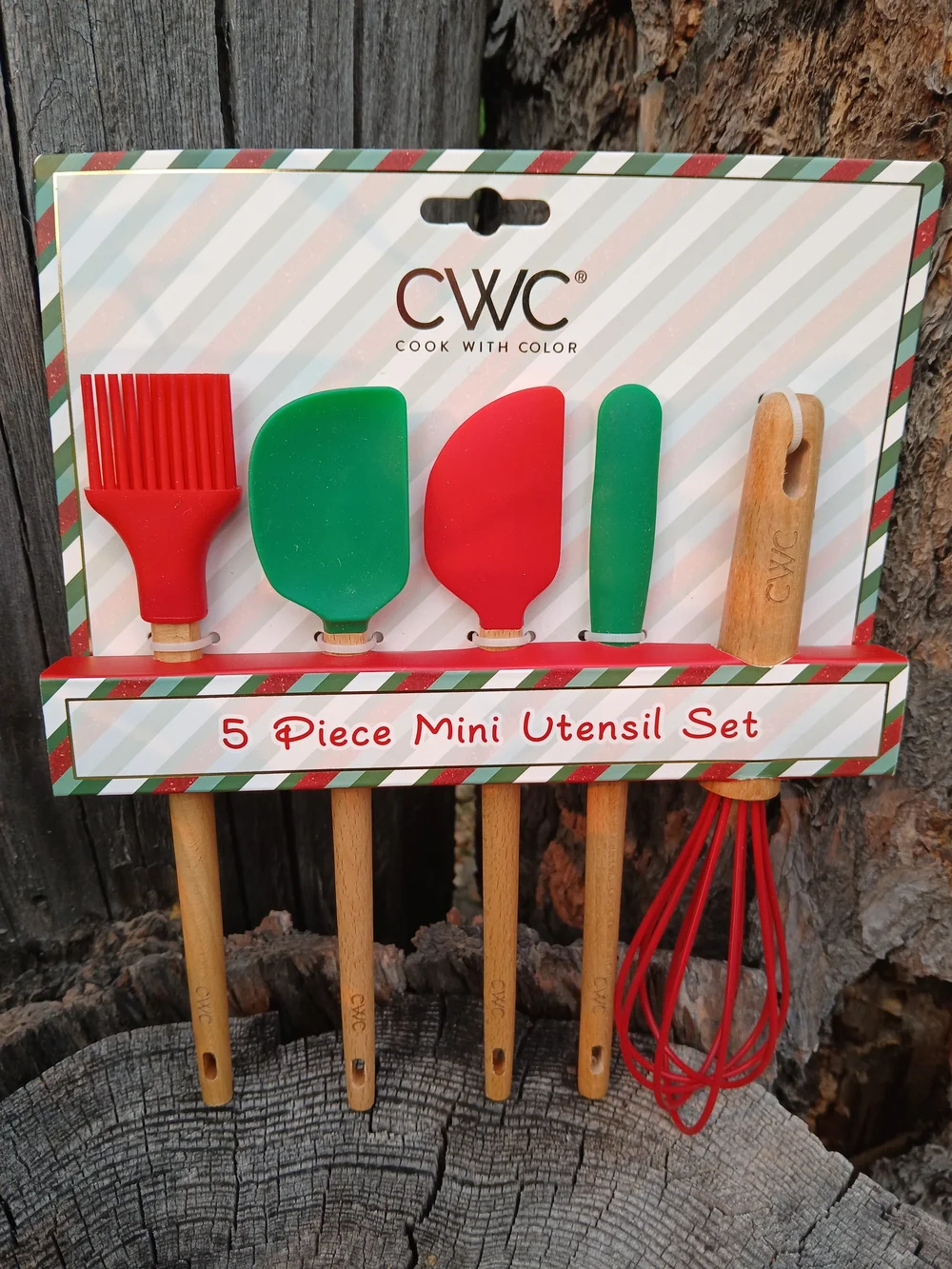 NWT Cook With Color 5-Piece Mini Utensil Set Red And Green